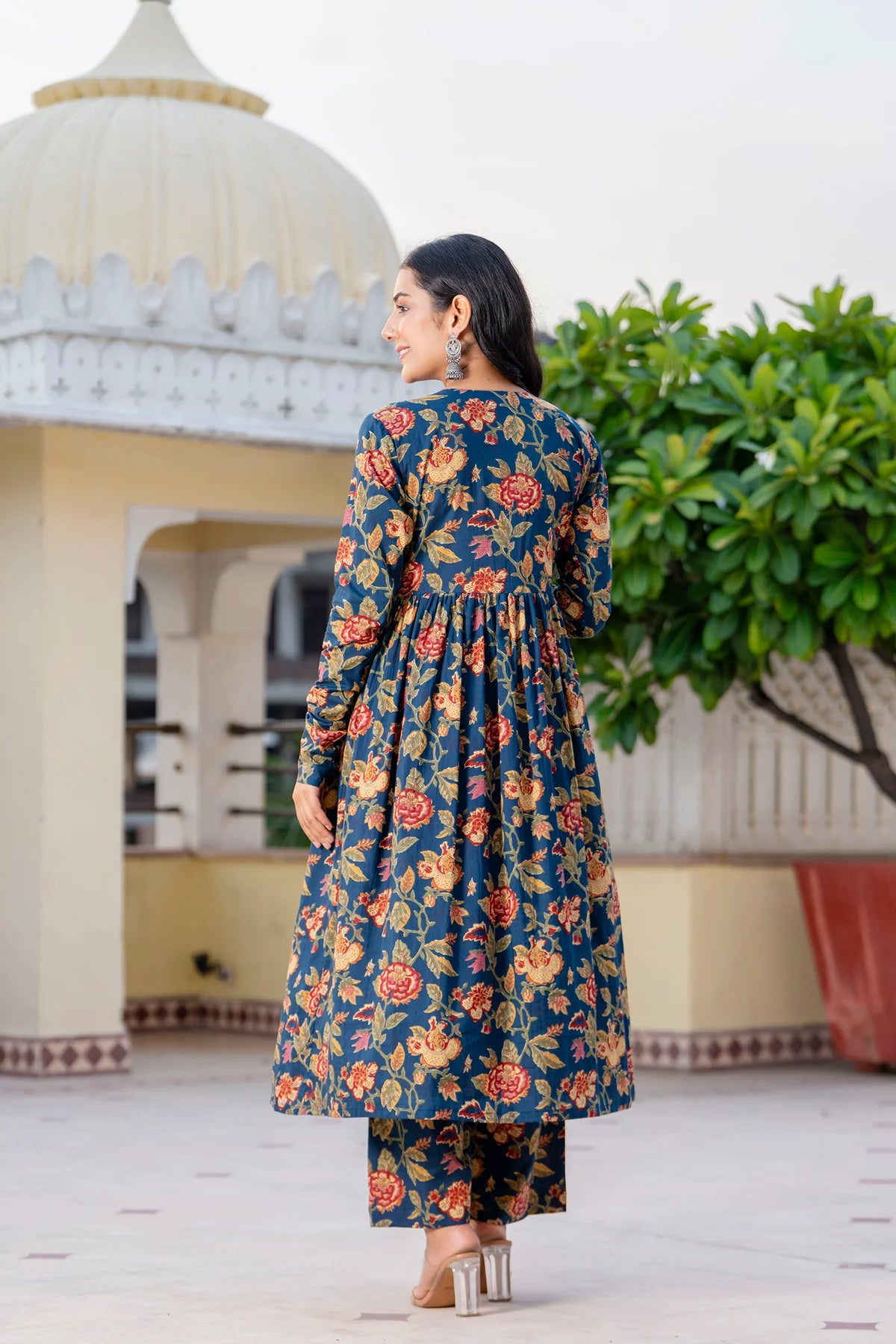 Bagh Suit Set with Full Sleeves & Flared Design