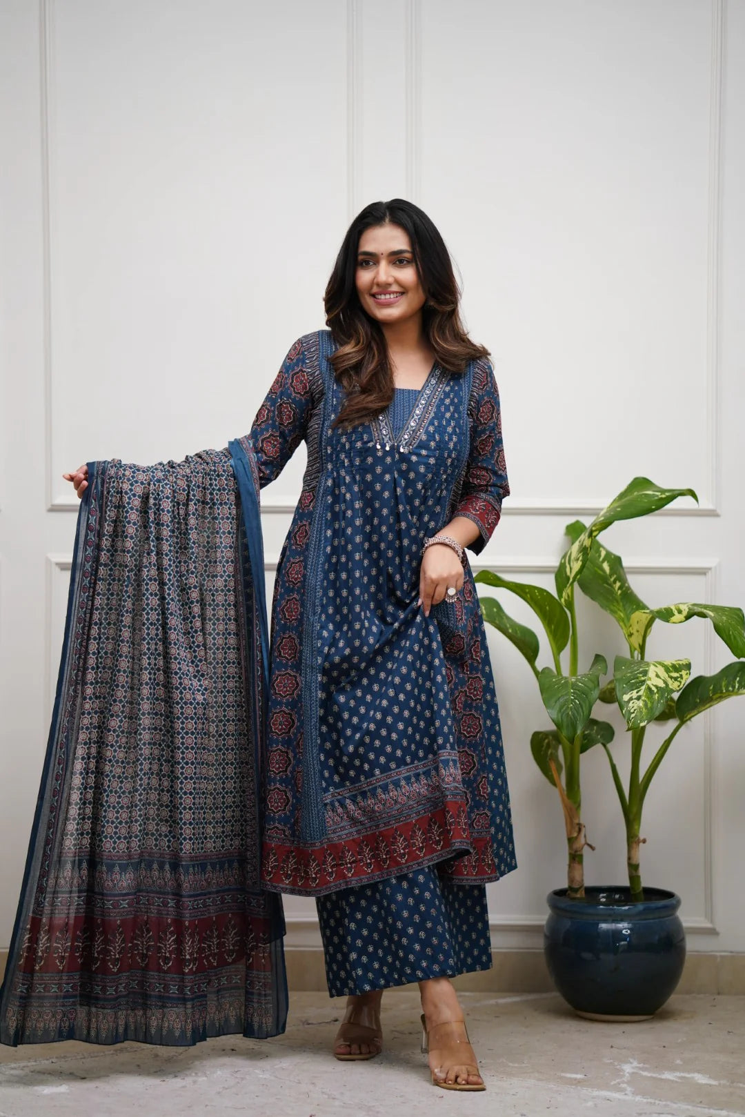 Aline Ajrakh Plazo Duppata Set