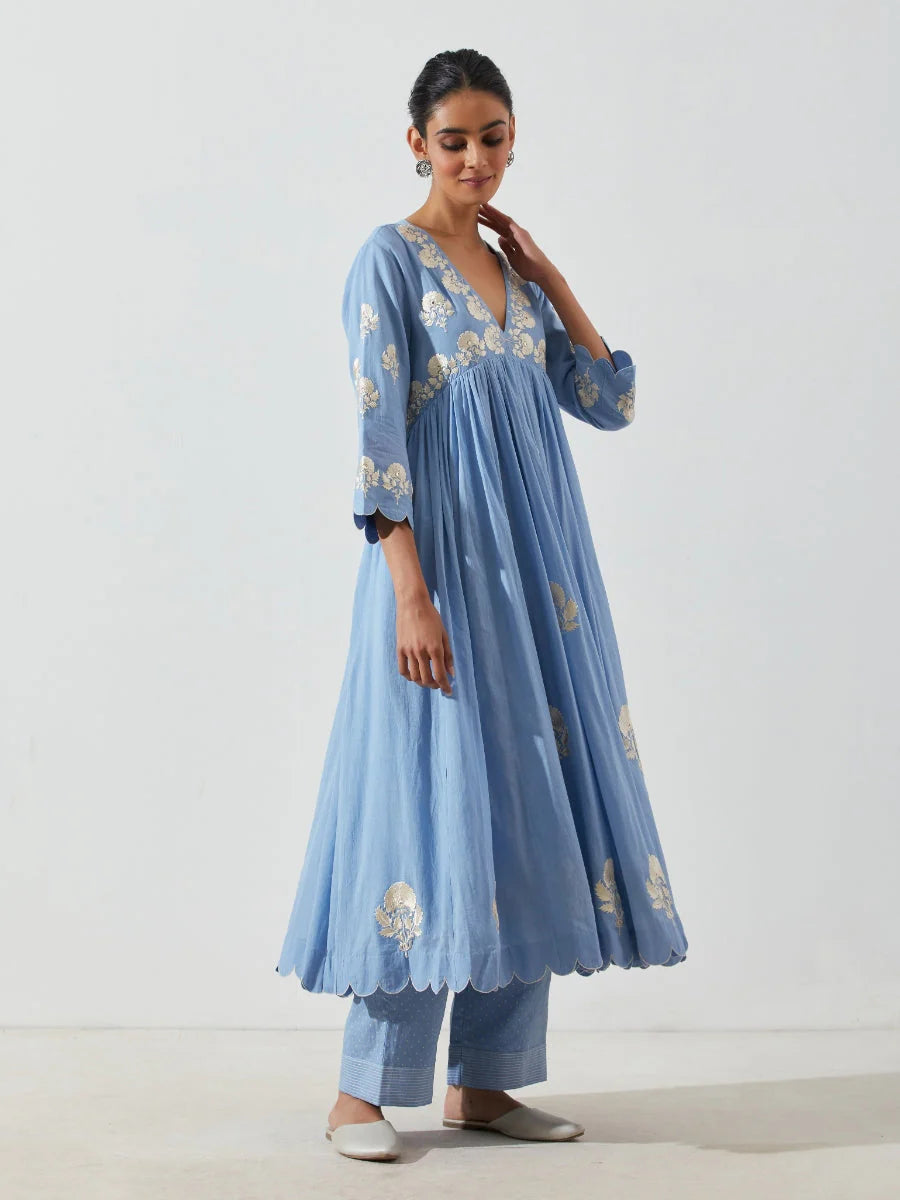 MOGRA EMBROIDERY KURTA SET