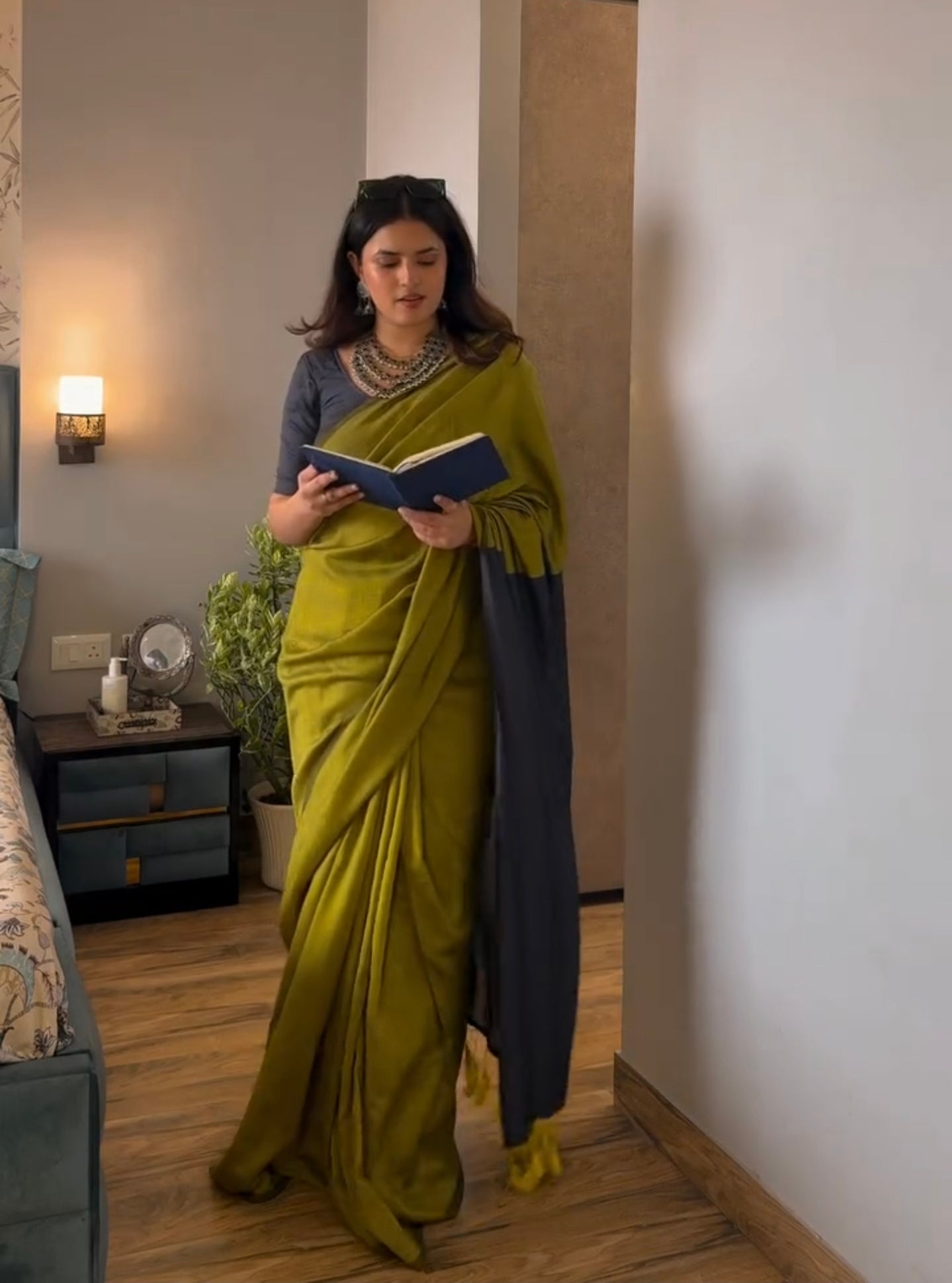 Handwoven Khadi Cotton Saree With Tassels